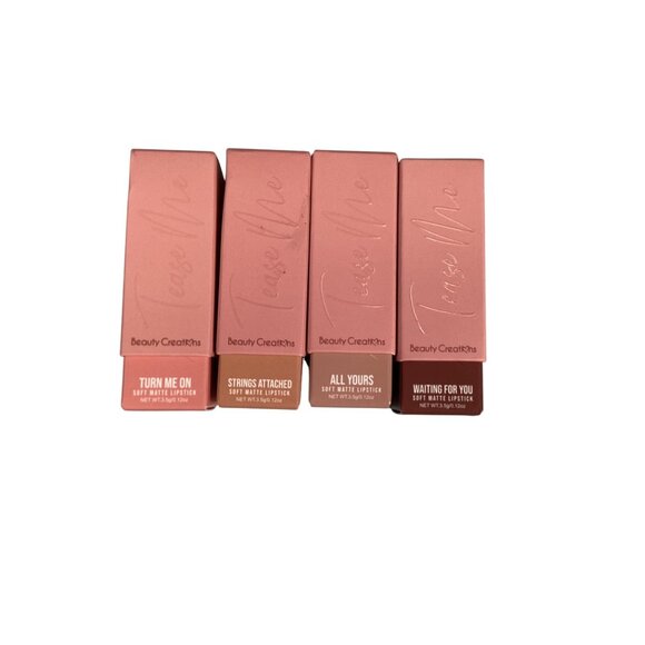 Beauty Creations Tease Me Soft Matte Lipstick Set of 4 Shades Face makeup Lips - Picture 1 of 7